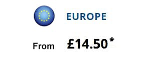 Parcel to Europe from £14.50